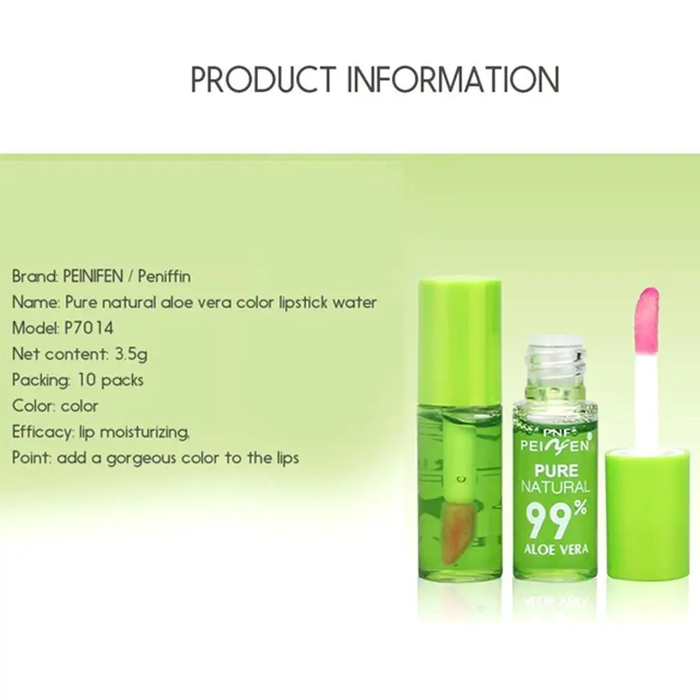 Lápiz labial de Aloe Natural, tinte labial de larga duración, resistente al agua, hidratante, nutre el Color, brillo de labios, Color cambiable, bálsamo labial de aceite