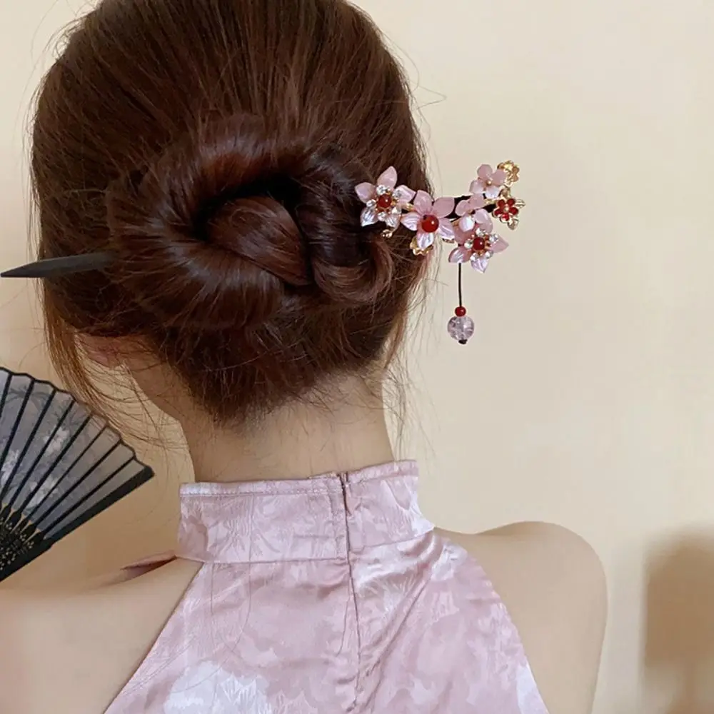 

Vintage Ancient Style Hanfu Hair Chopsticks Wooden Jade Chinese Style Hair Stick Hair Accessories Flower Hair Fork Perform
