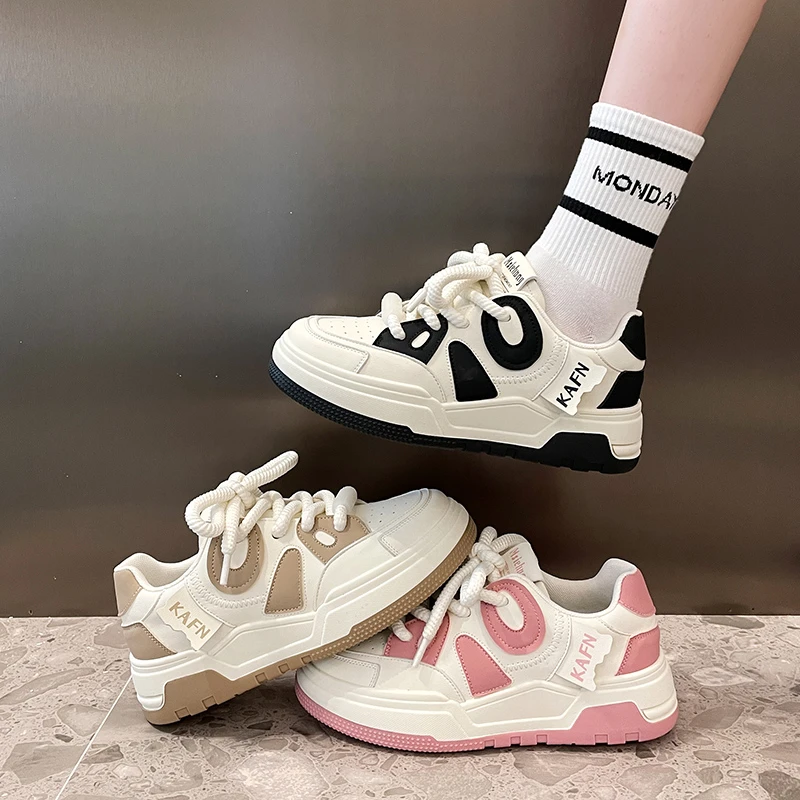 Ladies Shoes 2023 New Fashion Flat Casual Women's Sneakers Comfortable Platform Sprot Shoes Trend  Lace Up Versatile Sneakers