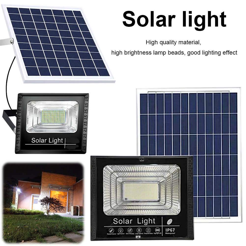 

Solar Powered Wall Lamp IP67 Waterproof Outdoor Street Light Auto-On Flood Light Light Sensor Spot Lights for Patio Path Yard