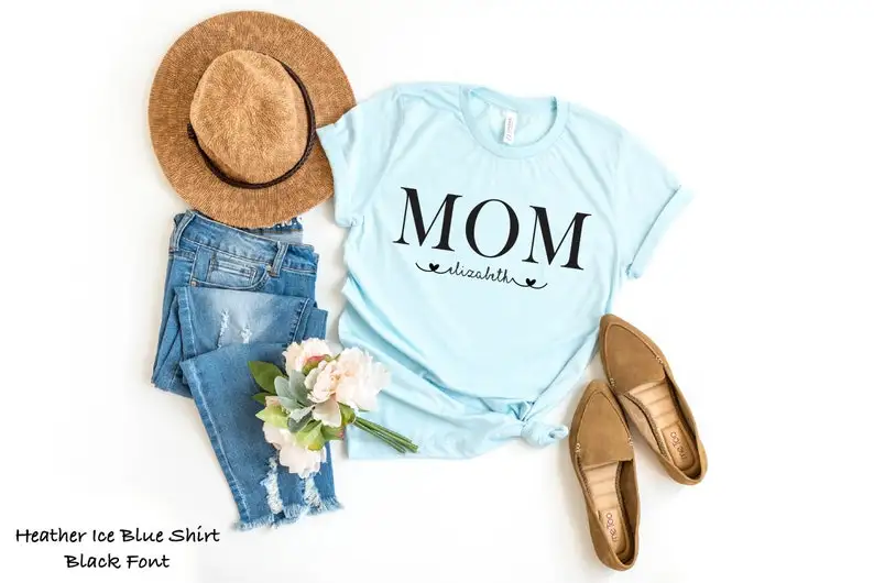 

Mom Shirt, Personalized Mom Gift For Mom, Gift For Grandma With Grandma Mom Casual Shirt Short Sleeve Top Tees Streetwear cotton