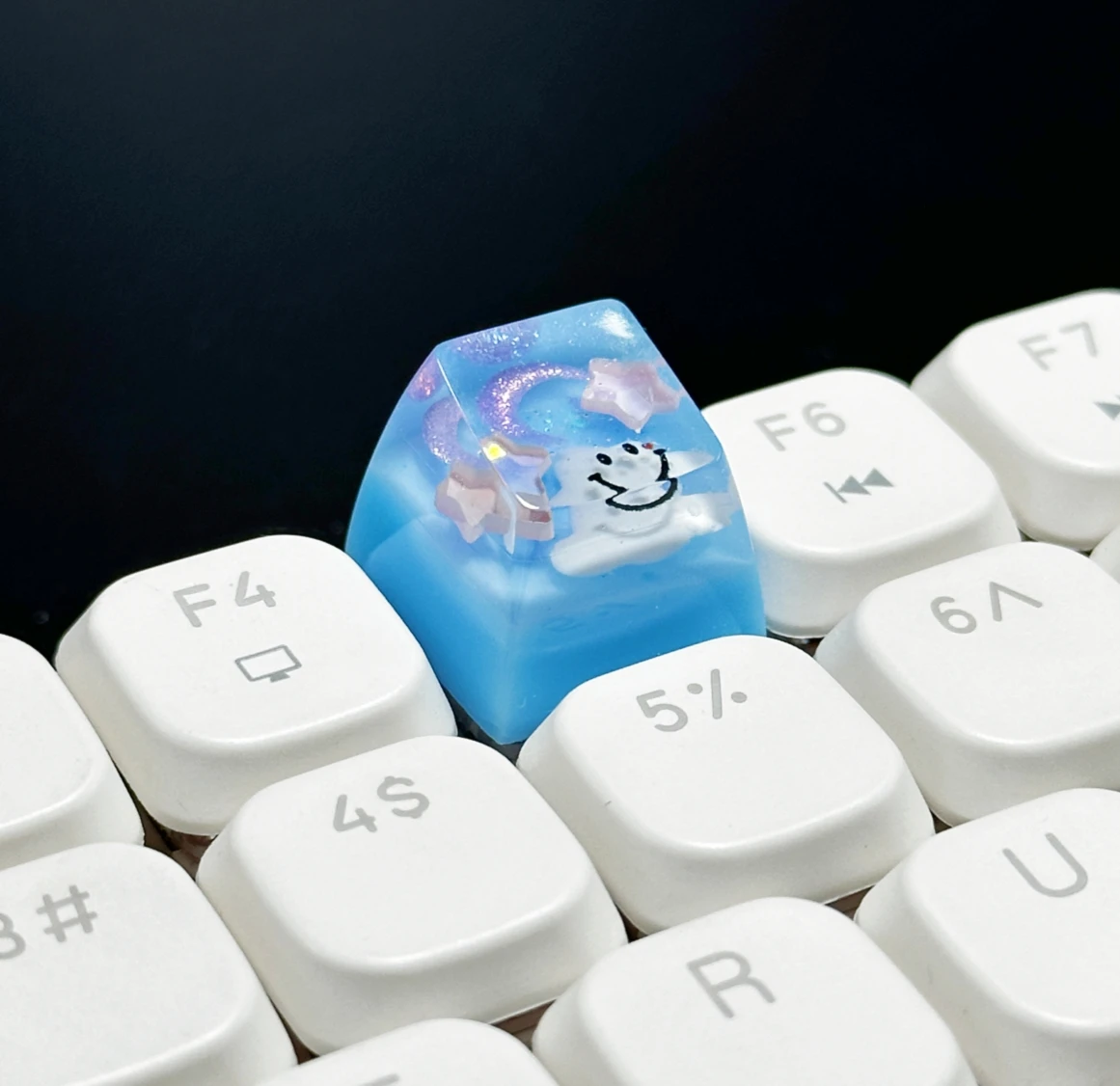 Original Resin Drip Glue Transparent Smile Sky Keycap Mechanical Keyboard Cross Axis Computer Peripherals view 4
