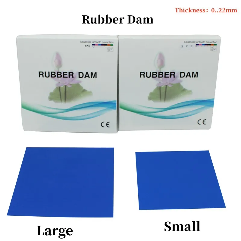 0.22mm 1box Dental Rubber Dam Sheet Natural Latex Rubber barrier Dams Blue color Teeth Whitening For Adult dental Supplies