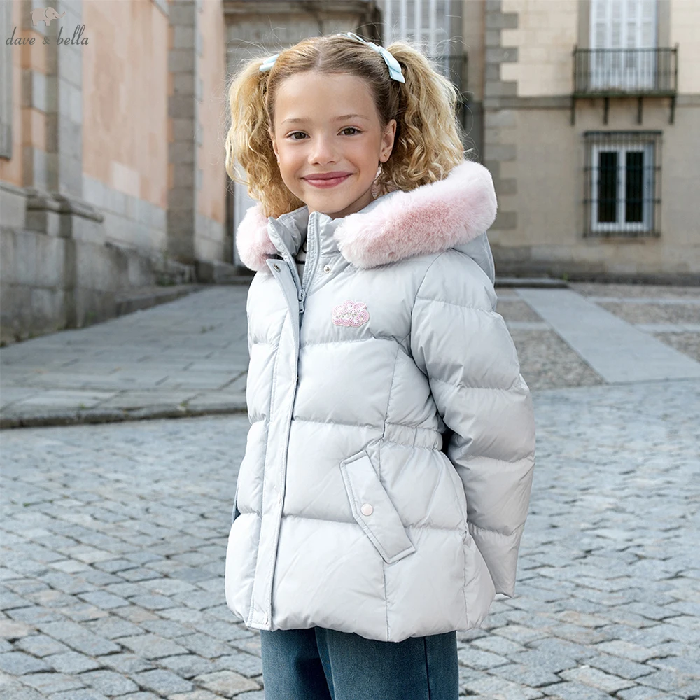 Dave Bella Girls Thicken Down Parka Jacket Children Winter Warm Hooded Down Coats Waterproof Outdoor Outwear Clothes DK4253722