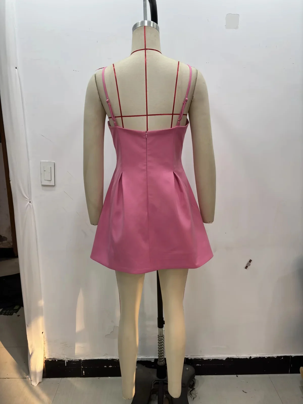 KONDALA 2025 Spring Summer Streetwear Women Cami Dresses Fashion ELegant Strapless Folds Solid Sleeveless Ladies Cami Dresses