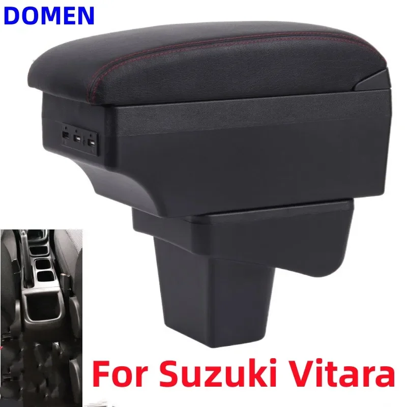 Kotak penyimpanan sandaran tangan khusus mobil, Aksesori Interior mobil bergaya retro untuk Suzuki Vitara, mudah dipasang