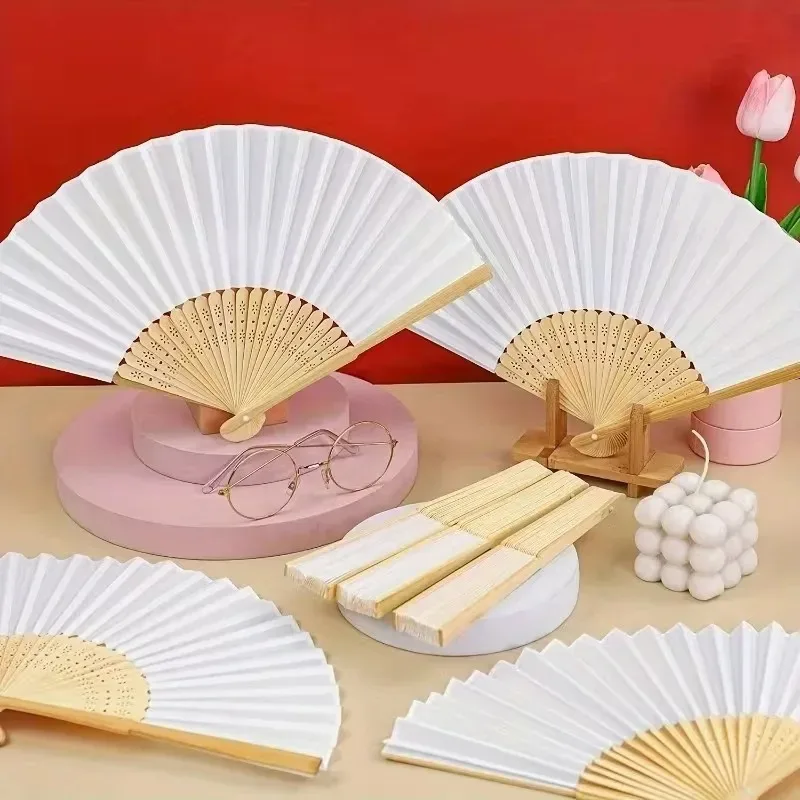 10–40 Stück handgefertigter, handgefertigter Faltfächer für Hochzeit, Tanz, Kirche, Zeremonie, DIY-Geschenkset, Party-Dekoration, Zubehör