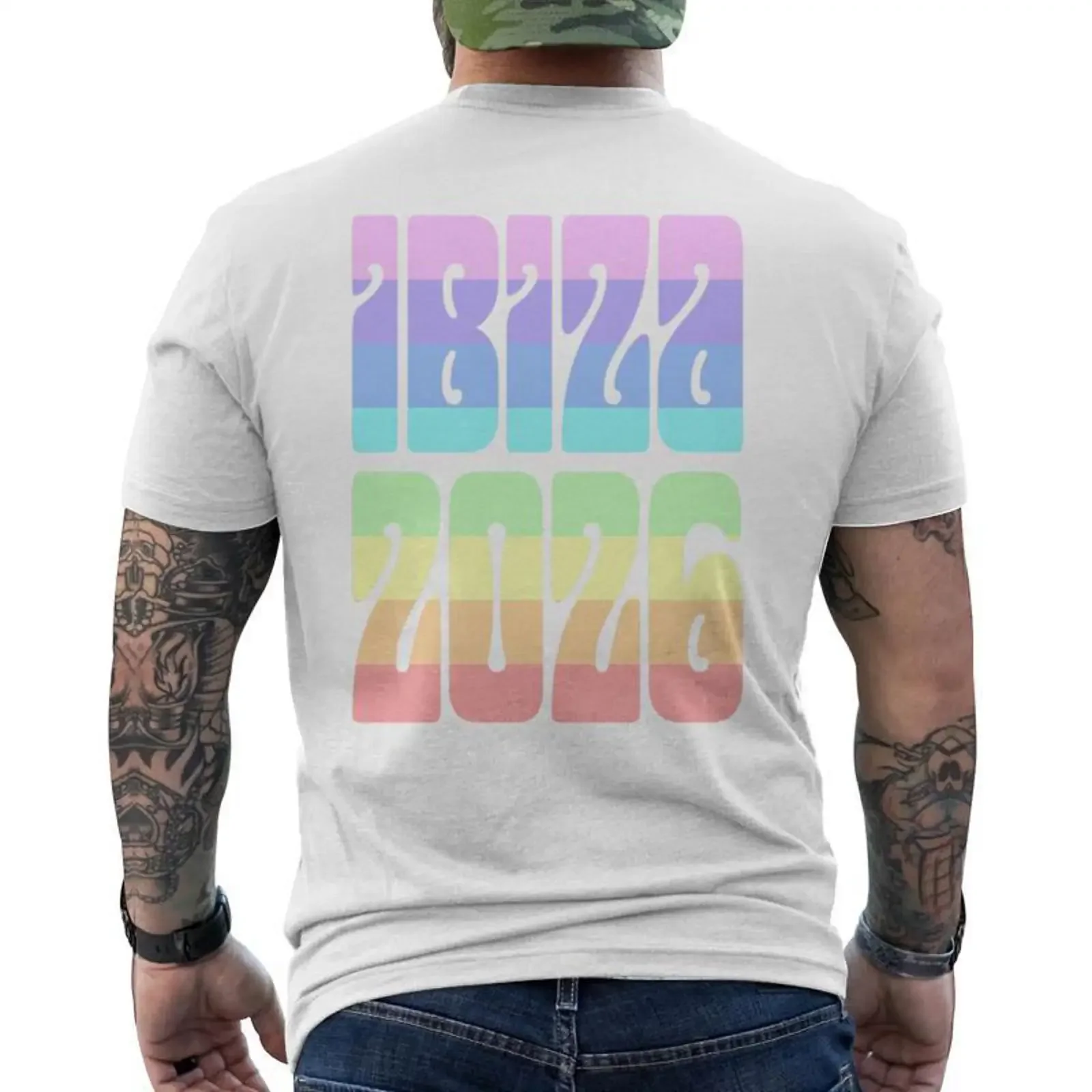Soirée Pastel D'ibiza 2026 Haut De Gamme T shirt imprimé au dos Cadeauxyz vintage Washed fashion graphic Soft Stylish