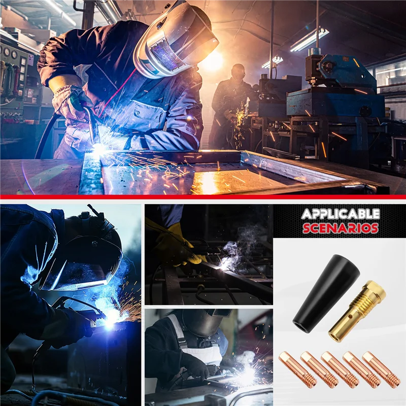 

J1UL1N 7Pcs/Set Gasless Nozzle Tips For FC90 Flux-Cored Wire Feed FC90 MIG Welder Welding Tools