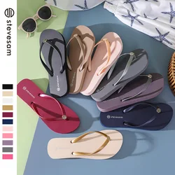 2cm Stevesam cross-border 2023 new summer flip-flops women's flat bottom wear beach slippers women's anti-skid slippers