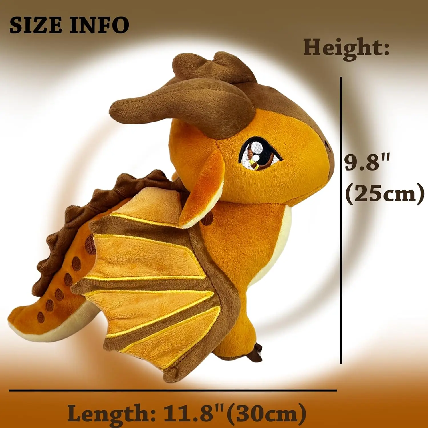 Wings of Fire Toys Dragon Plush Toy Soft Stuffed Animal Cool Brown Dragon Decor Merch Special Gift for Kids Boys and Girls