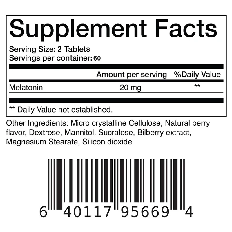 Melatonin - Dietary Supplement To Improve Nighttime Sleep Quality and Improve Insomnia, Reduce Waking Time, Boost Immunity