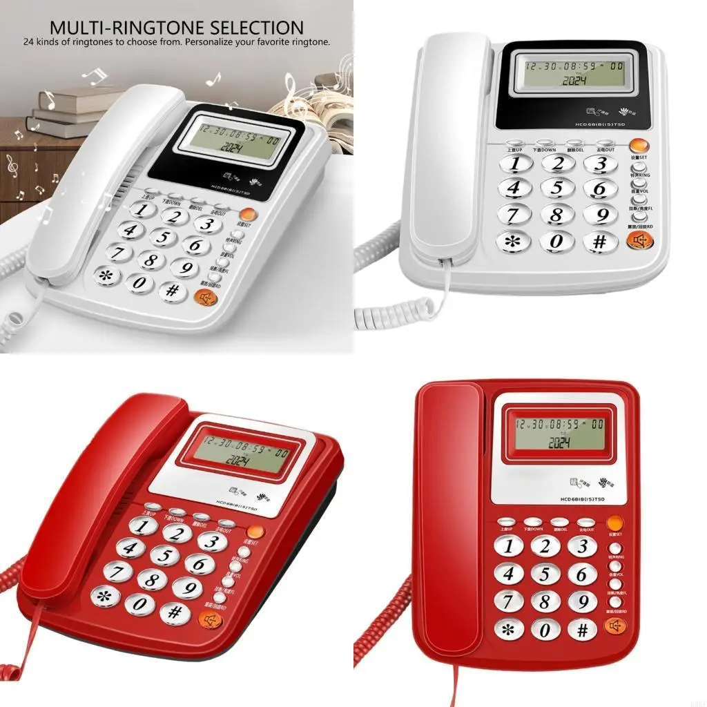 896F Fix Landline Phone Ergonomic Corded Landline Telephone For Home Or Business