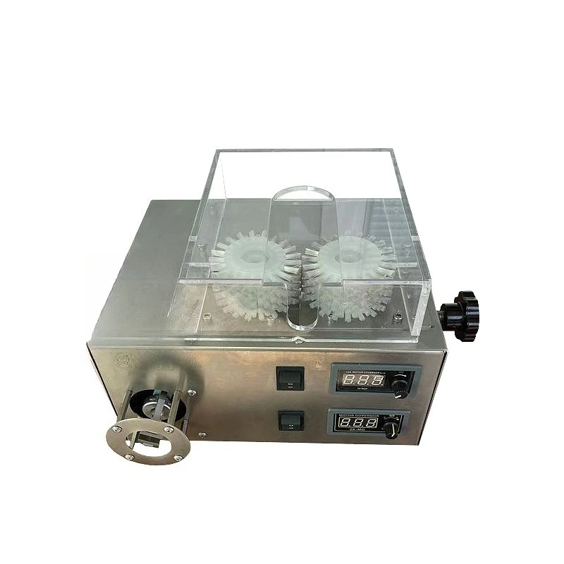 Semi-automatic wire brush twisting bot manipulation braided wire shielded