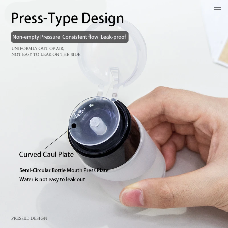 60ML Nagelkunst Mini-Pumpspender Leere Flasche Acryl-Gel Nagellackentferner Reiniger Flüssigkeitsbehälter Kleine Druckflasche