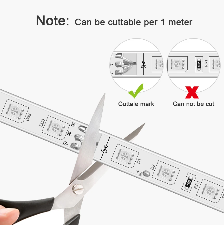 220V RGB Led Strip Light with 1500W EU Power Plug 5050 60LEDs/M Waterproof IP67 Flexible Tape 1m-100m for Outdoor Lighting Decor