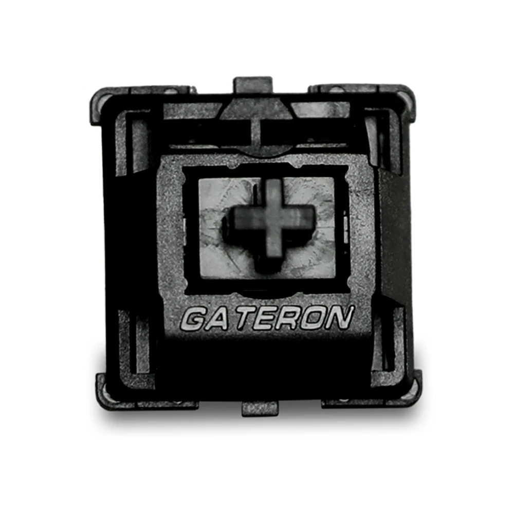 Gateron-interruptor lineal de rey de aceite, eje de 5 pines RGB 65g mx POM para teclado mecánico, 60m, resorte largo Chapado en negro, prelubricado