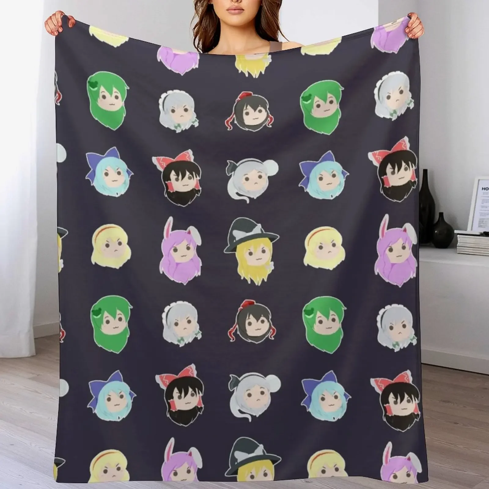 

Touhou Headcuties [Estampado] (Transparent Version) Throw Blanket heavy to sleep manga christmas decoration halloween Blankets