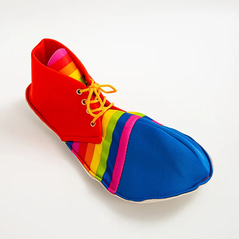 Carnival Party Cosplay Clown Shoes Colorful Stripe Shoes 3Sizes