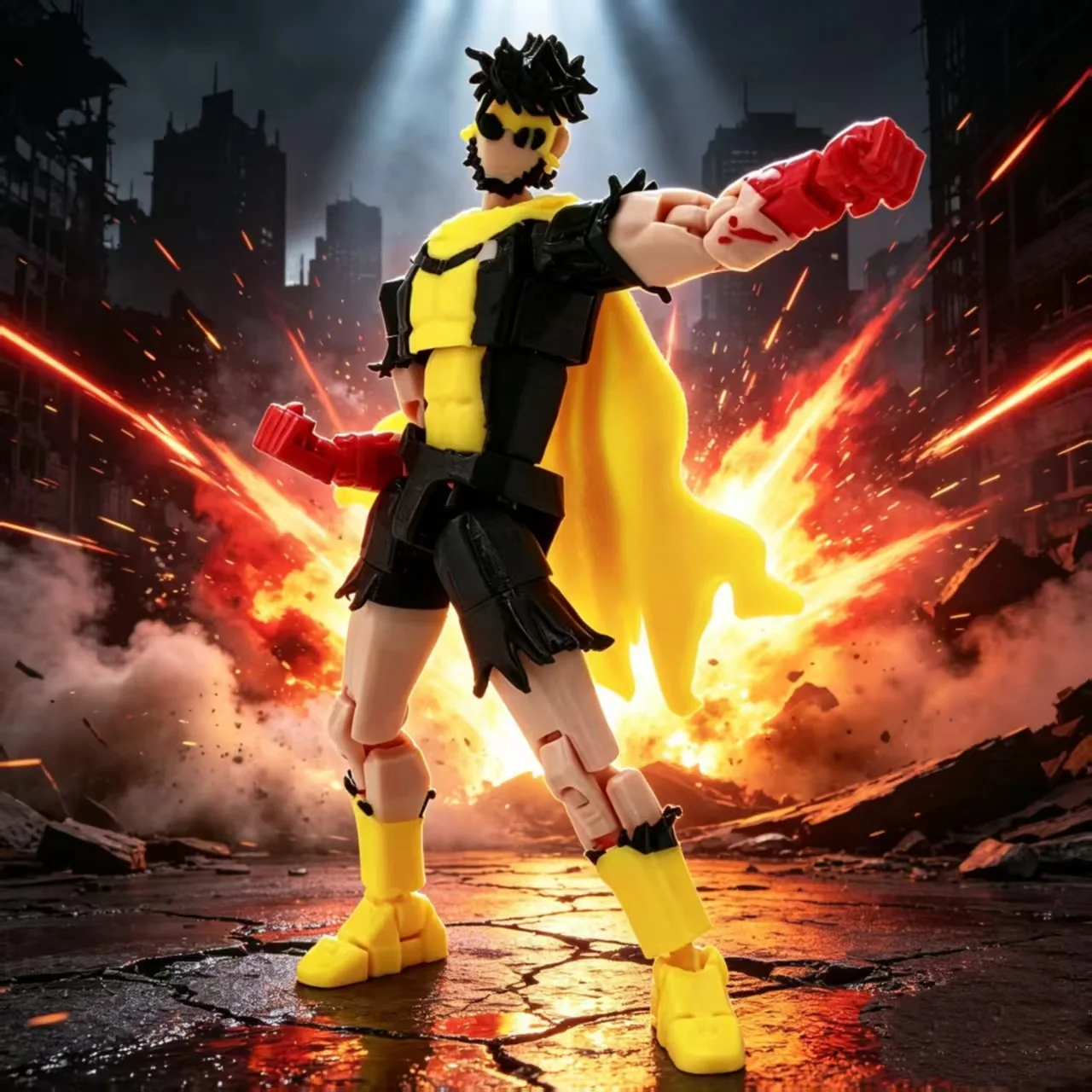 3D printed multi joint movable doll toy Invincible Young Hero 2.0 blue and black color figurine model finished ornament