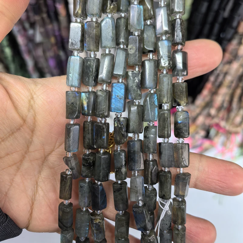 Natürliche Zylinder Stein Perle Bunte Weiße Jaspis Quarz Rohr Charms Perlen Für Schmuck Machen Diy Armbänder Halskette – Detail 24