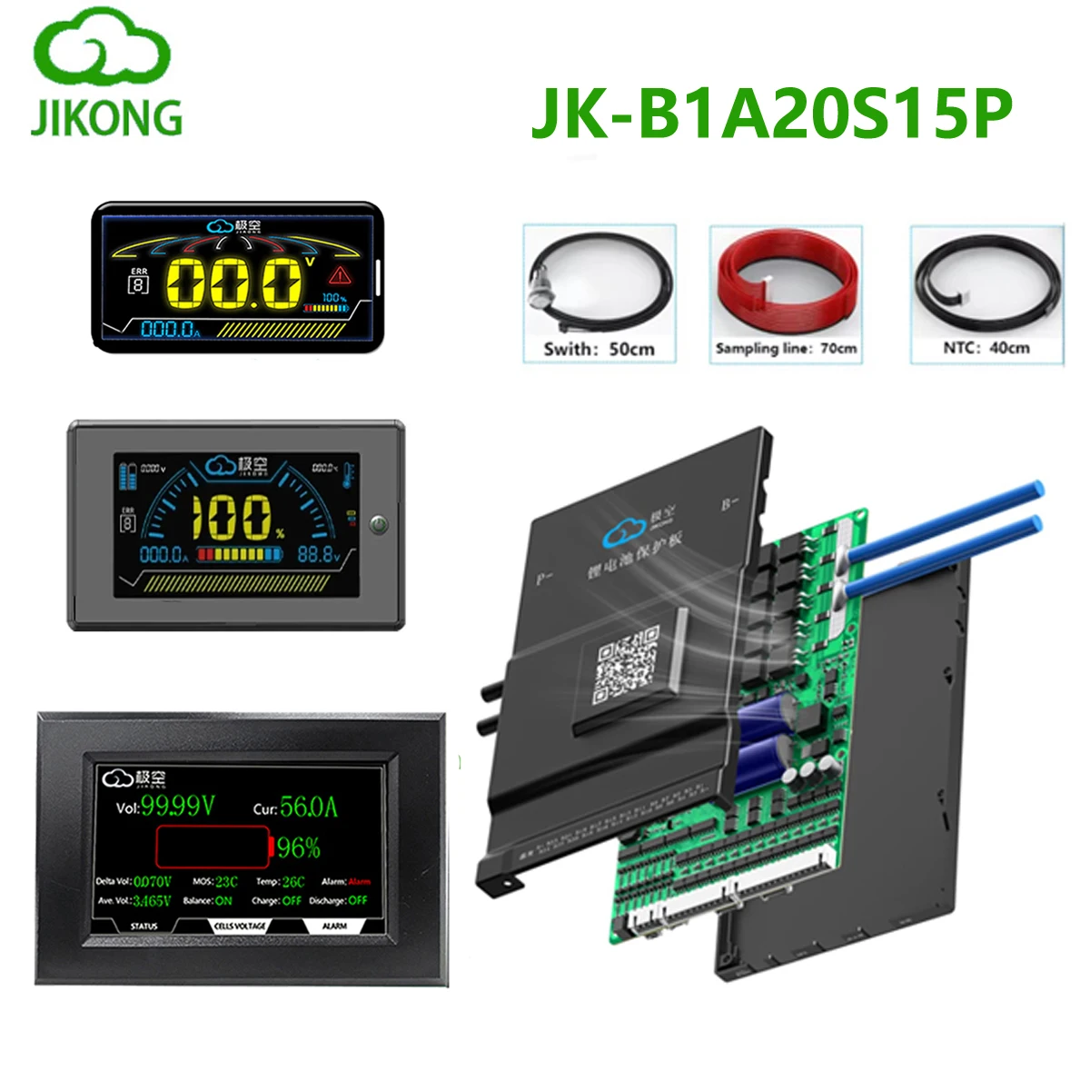 

Smart JK BMS Lifepo4 Battery 150A 8S 24V With Active Balance For 18650 Li-ion LTO Batteries Camping Home Ebike Compatible JIKONG