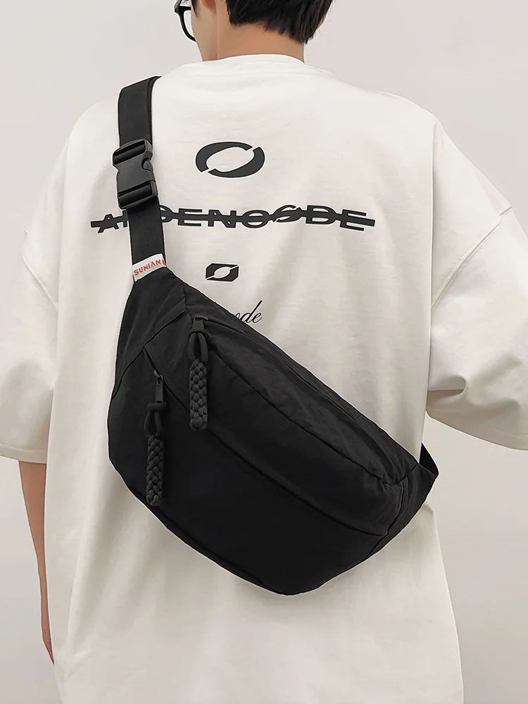 

Casual Spor Crossbody Bag ex Running Phone Chest Bag Faionable Single oulder Sling Bag Nylon Material Zipper Closure