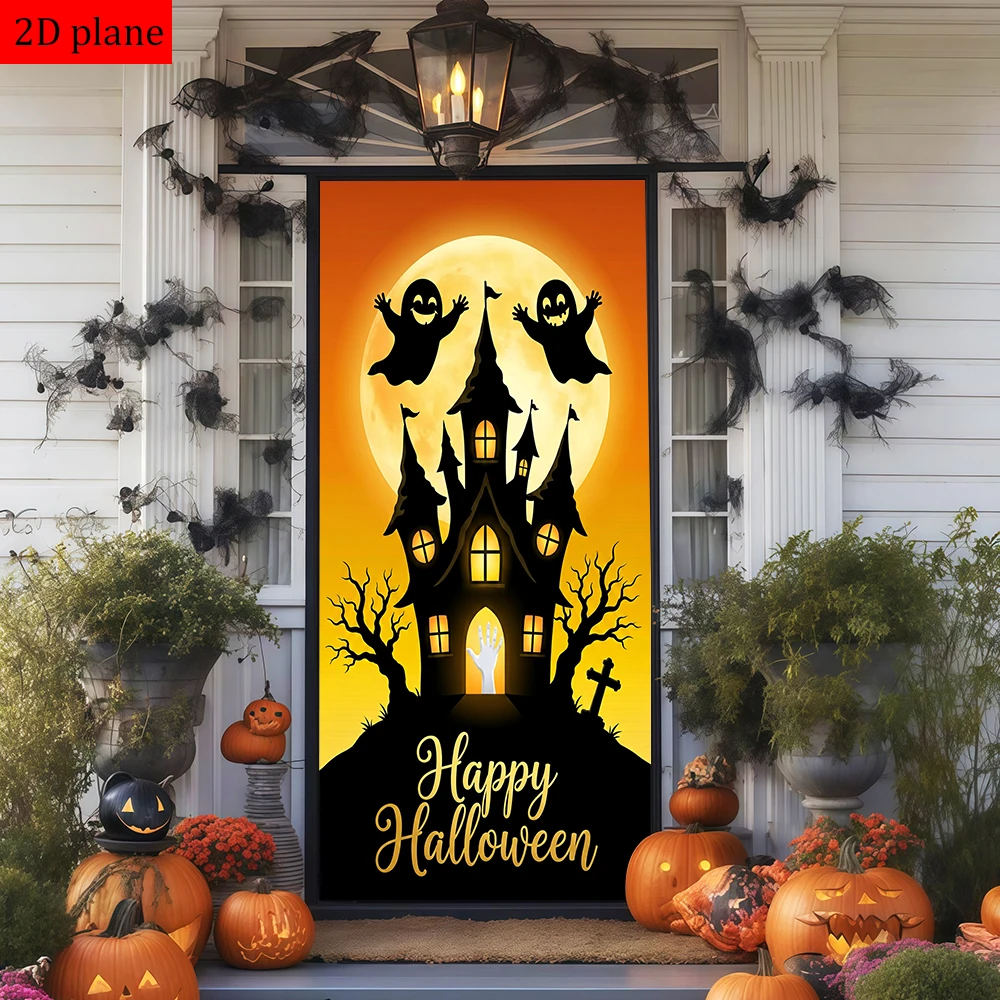 Halloween ghost haunted house full moon hand cross Door frame decoration with high elasticity elastic band