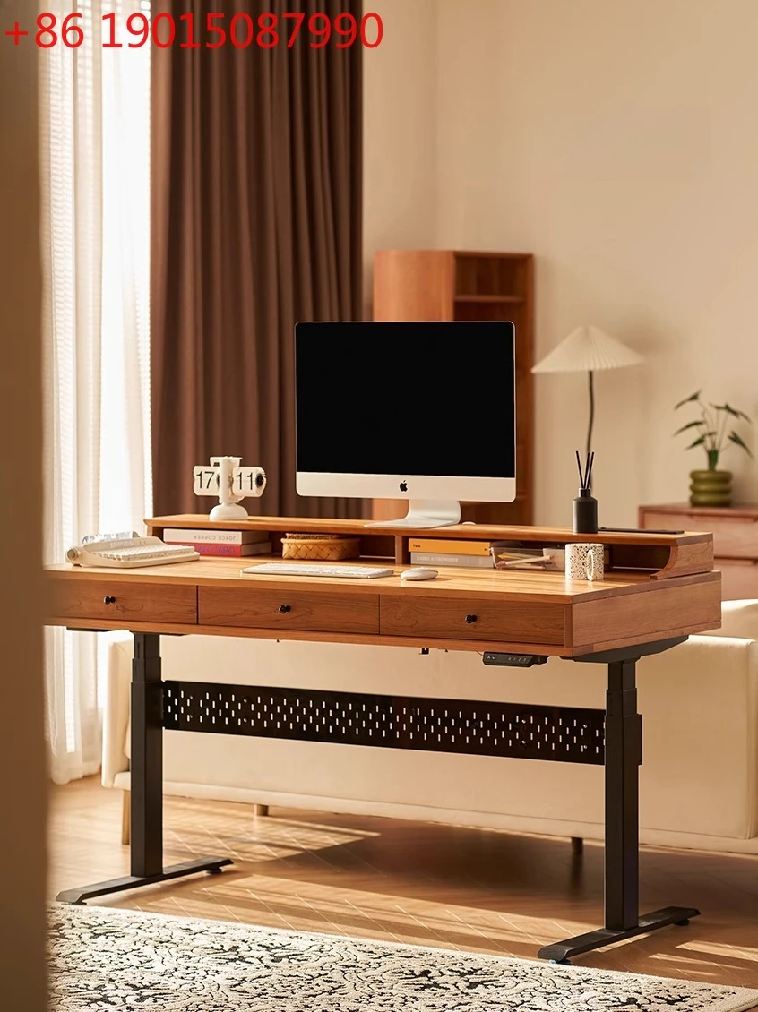 

Modern simple starting point lifting desk, cherry wood double motor electric lifting table double desk