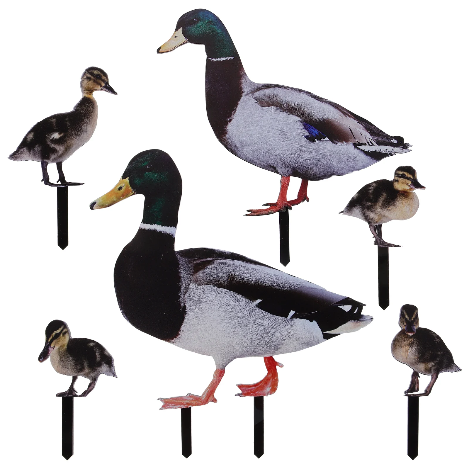 

6 Pcs Acrylic Duck Stake Garden Decoration Inserts Yard nament Lawn Decorative Stakes Outdoor Patio Baby Large