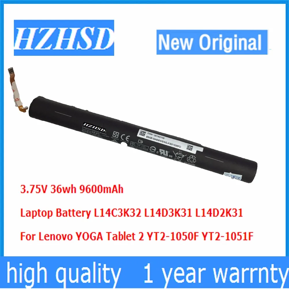 

3.75V 9600mAh New Original Laptop Battery L14C3K31 L14d3k31 For Lenovo Yoga Tablet 2 1051f 1050f Yt2-1051f Yt2-830 Yt2-1050