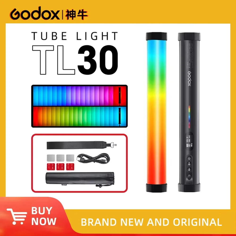 

Godox TL30 RGB LED Tube Light Color Photography Light Handheld Light Stick with APP Remote Control for Photos Video Movie Vlog