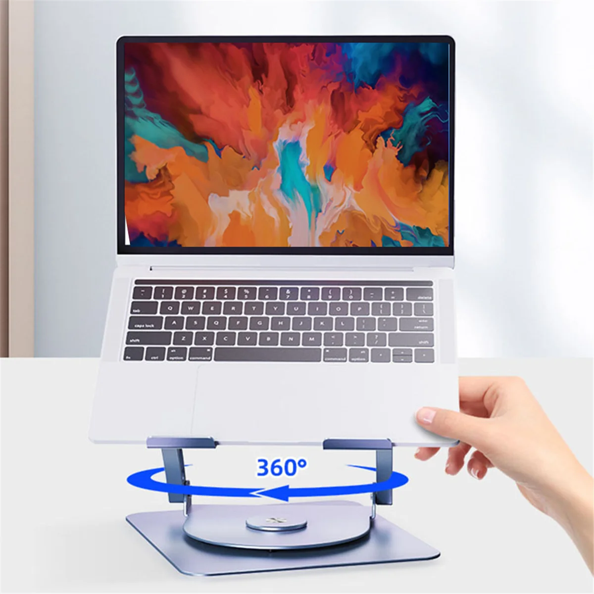 BFYLW Aluminum Alloy Laptop Stand 360° Rotatable Notebook Holder Liftable Stand for PC Laptop Bracket Tablet Computer-Gray