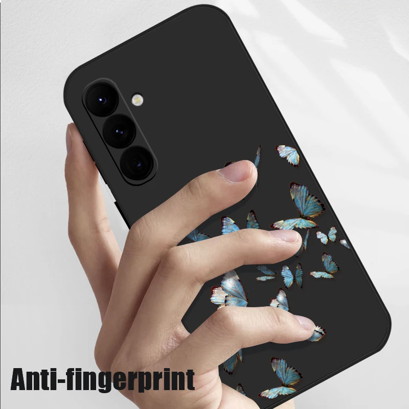 Butterfly Print Lanyard Case For Samsung Galaxy A54 A55 A35 A25 A15 5G A53 A52 A14 A34 S20 S21 FE S22 S23 S24 Ultra Soft Cover