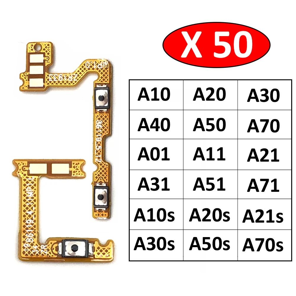 

50Pcs, Power on/off Volume Key Button Flex Cable For Samsung A10 A20 A30 A50 A70 A01 A11 A10s A71 A20s A21s A30s A51 A31 A50s