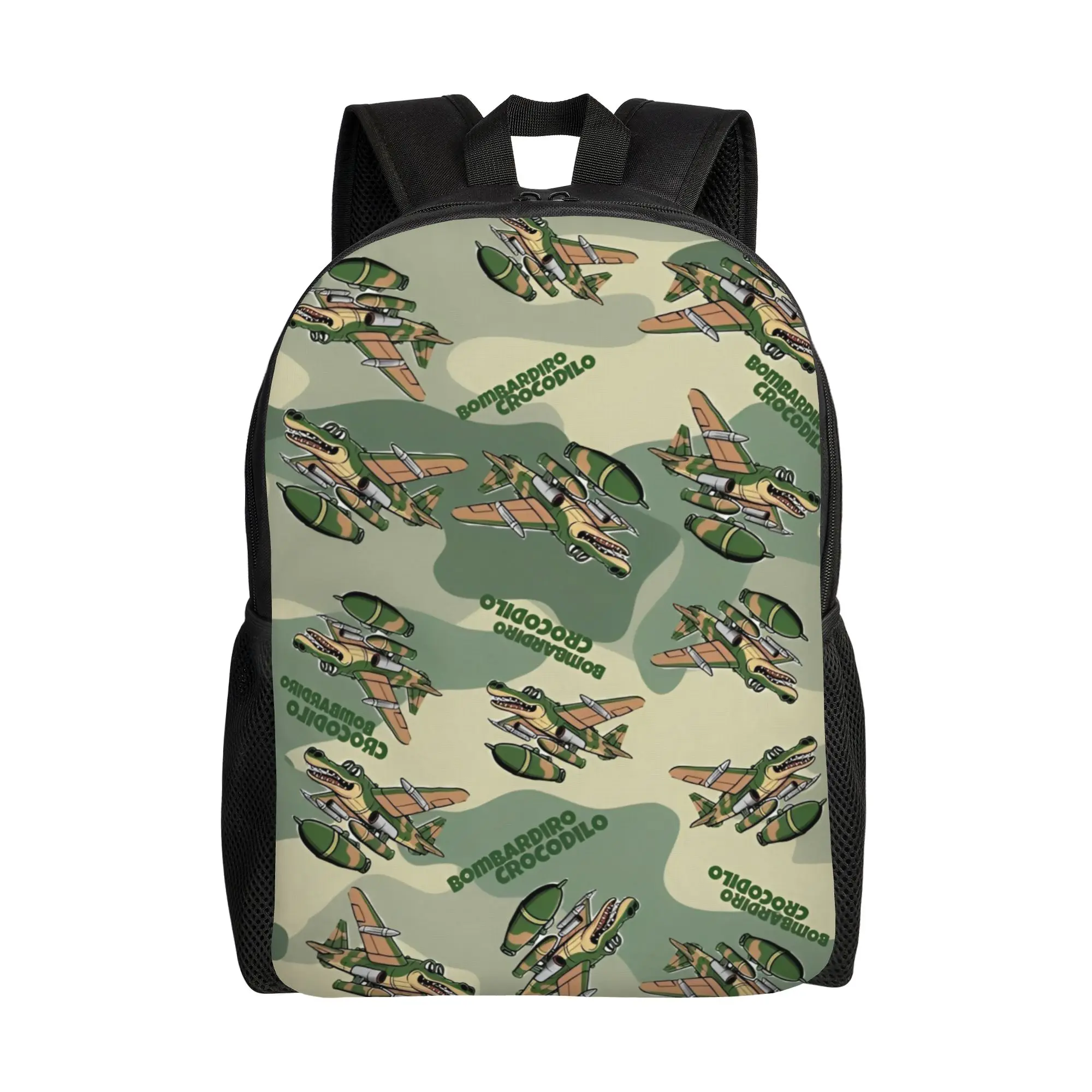 

Рюкзак Bombardino Crocodilo Italian Brainrot для мужчин и женщин, стильный студенческий рюкзак для походов и путешествий, забавный мем-рюкзак для ноутбука, сумка через плечо, подарок