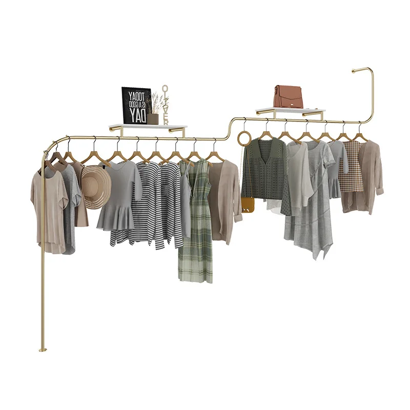 Wall-mounted display rack Hanging hanger Children's clothing store with board display rack