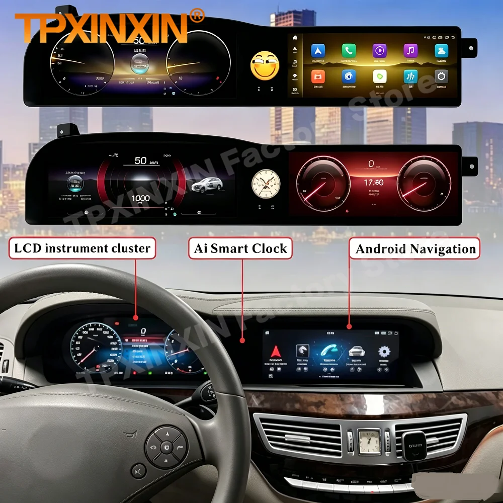 For Mercedes-Benz S W221 2006~2013 Android 13 DSP Carplay Multimedia GPS Navigation Car Radio Stereo Receiver player Head Unit