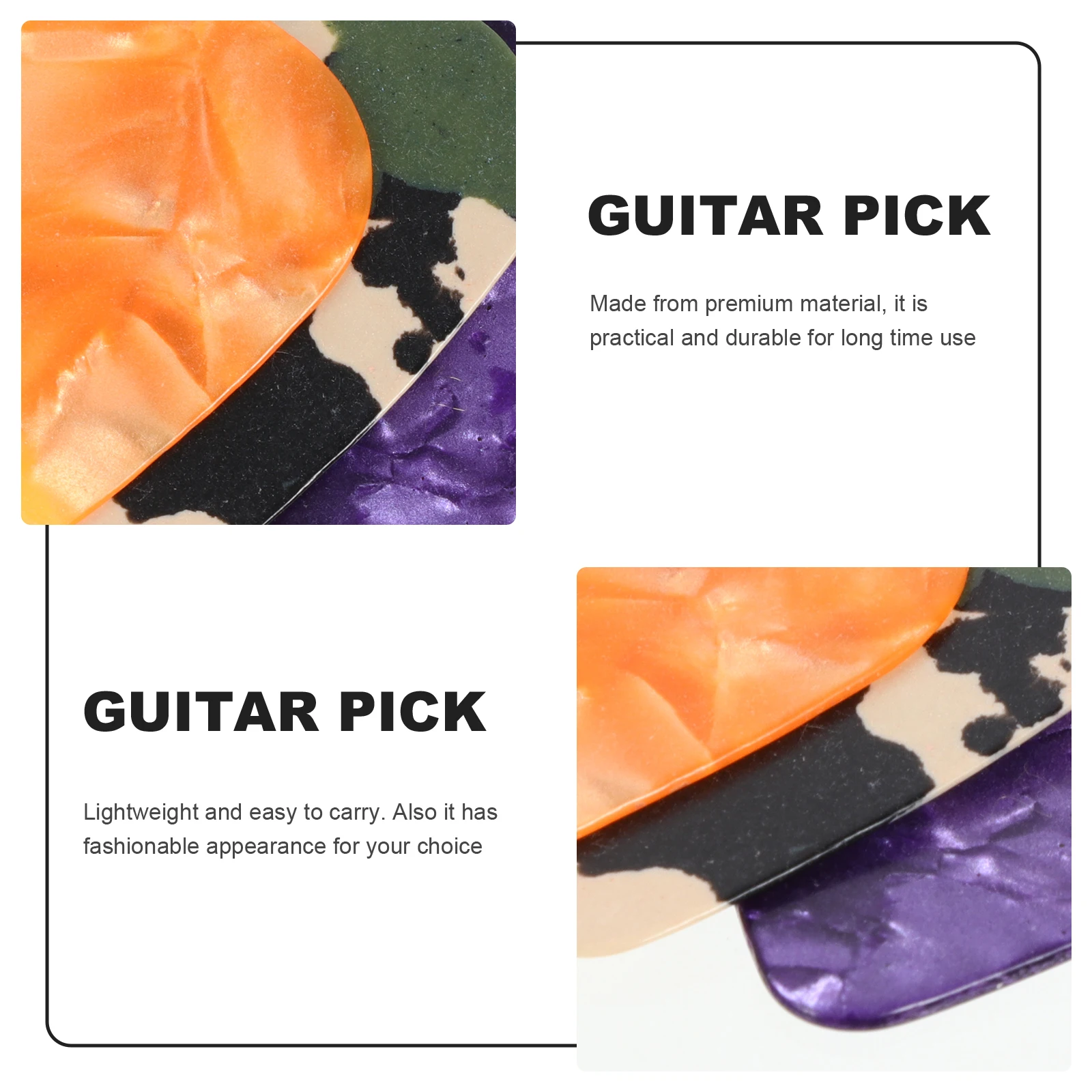 

40pcs Guitar Picks ABS Lightweight for Guitar Bass Ukulele Various Colors Musical Instrument Accessories