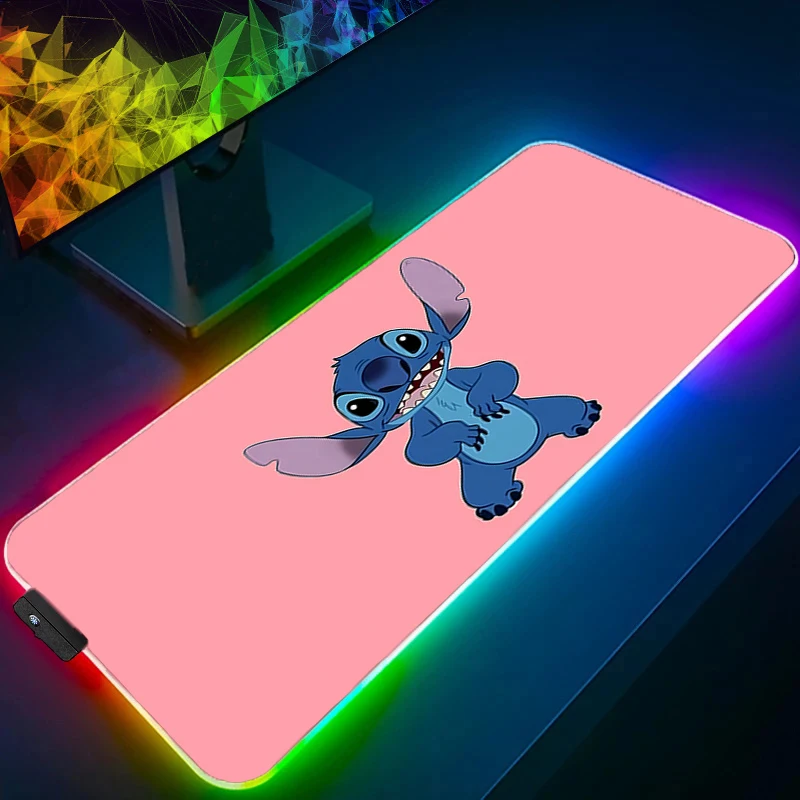 RGB Mouse Pad Stitch gamer Large LED Keyboard NonSlip Locking Edge Rubber Computer Carpet Desk Mat PC Gamer Backlight MousePad
