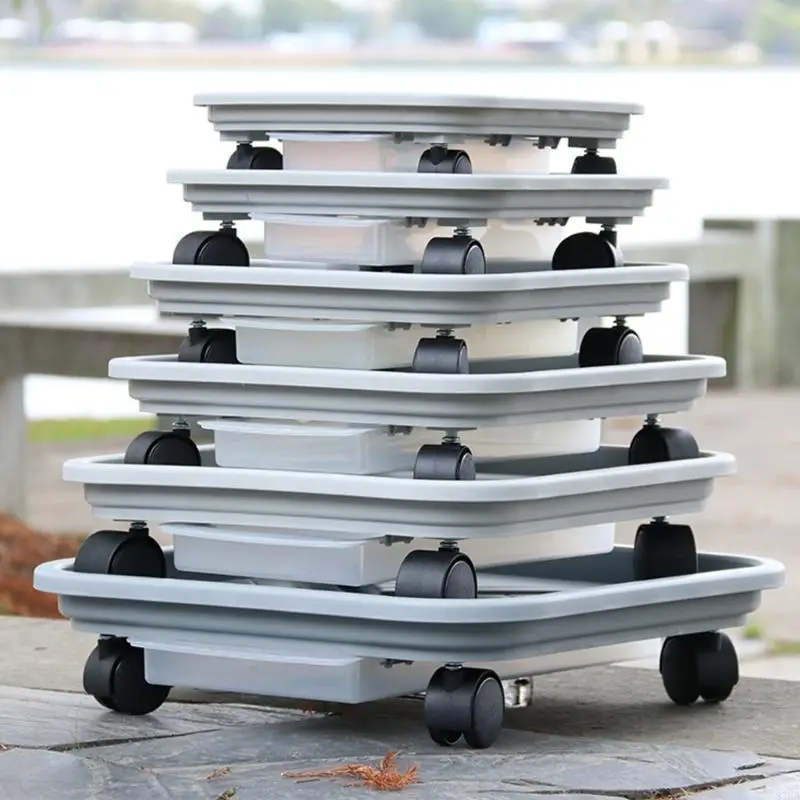 

Heavy Duty Plant Bracket with Plant Stand Wheel Square Plant Stand Metal Plant Bracket Suitable for Indoor Outdoor 87HA