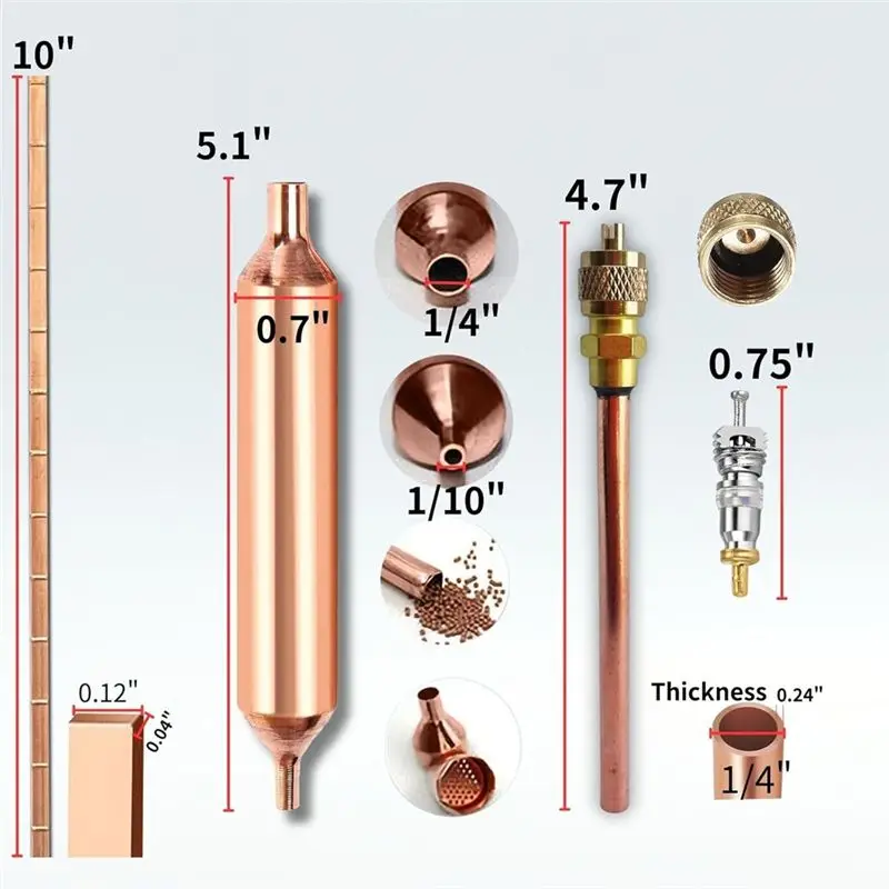 Special Offer~Hvac 1/4"  3-In-1 Tool Kit With Refrigerator Filter Dryer And Access/Service Valve For Refrigeration Air Condition