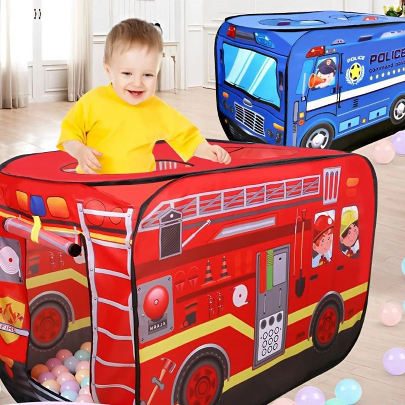 

Activities for Baby Policy Car Tent Fire Truck Toy Tent Children's Play Tents Baby Playpen Children Toys Playground