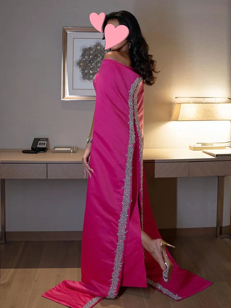 Jirocum 여성용 우아한 로즈 레드 스팽글 무도회 가운, 연인 구슬 파티 이브닝 가운, 맞춤형 사우디 공식 행사 원피스 2024