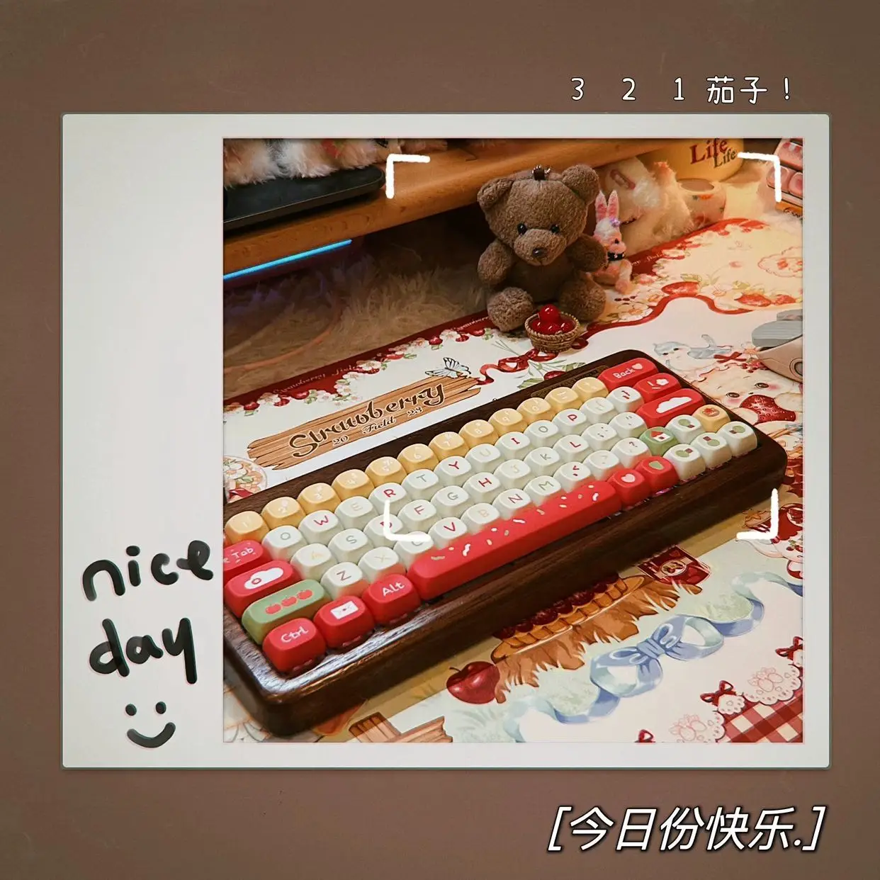 138Keys Apple MOA Keycaps Cute Keycap for Mechanical Keyboard Pink Key Caps for Girls Xmas Gift Keycap Set