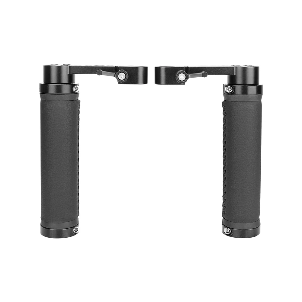 SZRIG Handgrip With 15mm Rod Leather-covered L Type 15mm Pole Clamp Handle With 1/4inch Holes For Dslr Monitor Cage Rig A Pair