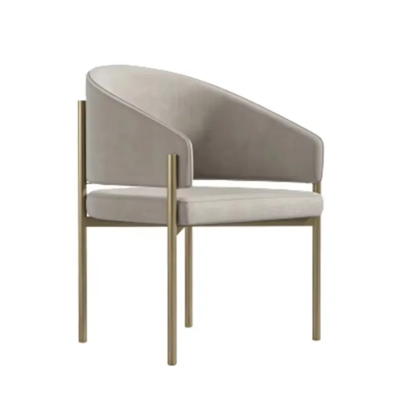 Luxury Modern Bucket Design Dining Chair with Velvet Cushions and Gold Stainless Steel Legs for Wedding Cafe or Hotel