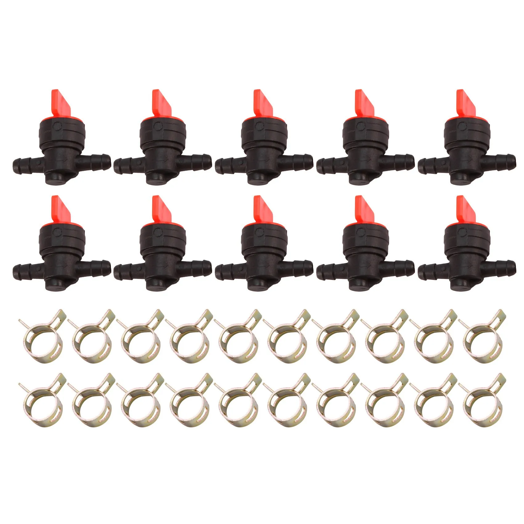 10 pz 494768 698183 valvola di intercettazione carburante con morsetto per 1/4 pollici linea carburante Briggs & Stratton Murray Toro trattore prato