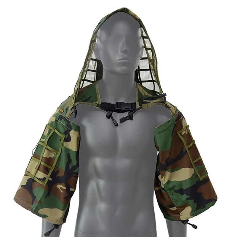 Ghillie-Anzug, taktischer Scharfschützmantel, Viper-Kappen, Jagdmantel, Material und Farbe optional, Tarnkleidung für Airsoft-Paintball – Detail 16