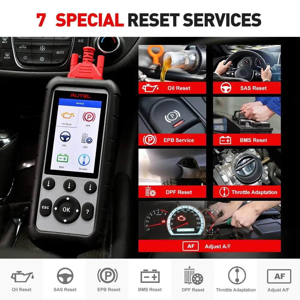 Autel OBD2 Scanner 2024 MaxiDiag MD806 Pro Code Reader Full System Scan Tool Car Diagnostics Oil BMS SAS DPF EPB Free Upgrade